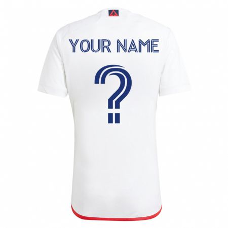 Kandiny Kinder Ihren Namen #0 Weiß Rot Auswärtstrikot Trikot 2023/24 T-Shirt