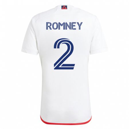 Kandiny Kinder Dave Romney #2 Weiß Rot Auswärtstrikot Trikot 2023/24 T-Shirt