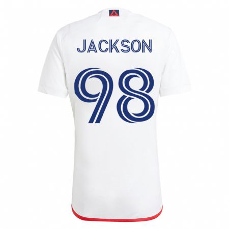 Kandiny Kinder Jacob Jackson #98 Weiß Rot Auswärtstrikot Trikot 2023/24 T-Shirt