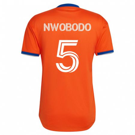 Kandiny Kinder Obinna Nwobodo #5 Weiß Auswärtstrikot Trikot 2023/24 T-Shirt