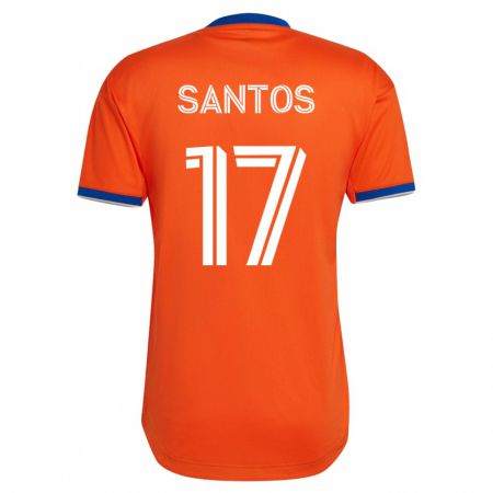 Kandiny Kinder Sergio Santos #17 Weiß Auswärtstrikot Trikot 2023/24 T-Shirt