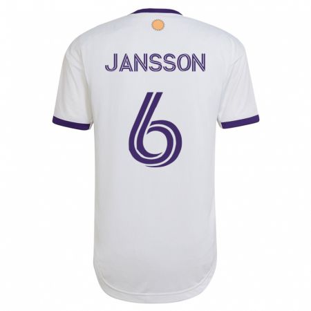 Kandiny Kinder Robin Jansson #6 Weiß Auswärtstrikot Trikot 2023/24 T-Shirt