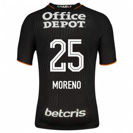 Kandiny Kinder Carlos Moreno #25 Schwarz Auswärtstrikot Trikot 2023/24 T-Shirt