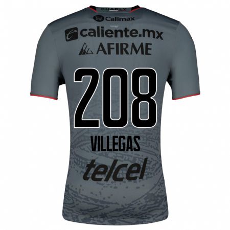 Kandiny Kinder Óscar Villegas #208 Grau Auswärtstrikot Trikot 2023/24 T-Shirt