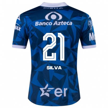 Kandiny Kinder Gastón Silva #21 Blau Auswärtstrikot Trikot 2023/24 T-Shirt