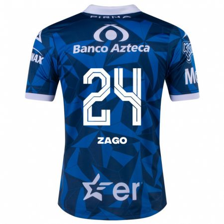 Kandiny Kinder Diego Zago #24 Blau Auswärtstrikot Trikot 2023/24 T-Shirt