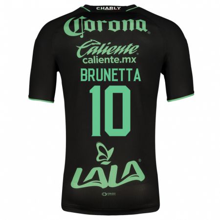Kandiny Kinder Juan Brunetta #10 Schwarz Auswärtstrikot Trikot 2023/24 T-Shirt
