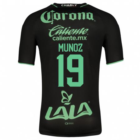 Kandiny Kinder Santiago Muñoz #19 Schwarz Auswärtstrikot Trikot 2023/24 T-Shirt