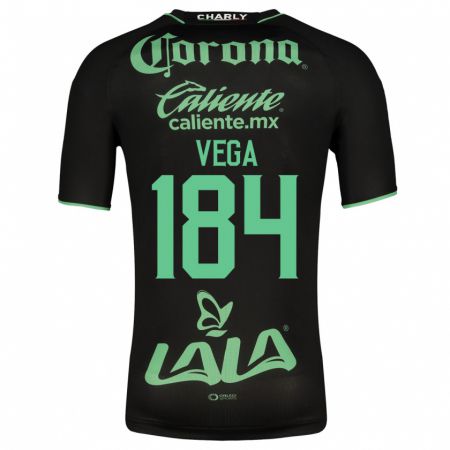 Kandiny Kinder Luis Vega #184 Schwarz Auswärtstrikot Trikot 2023/24 T-Shirt