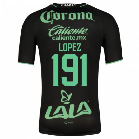 Kandiny Kinder Carlos López #191 Schwarz Auswärtstrikot Trikot 2023/24 T-Shirt