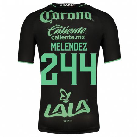 Kandiny Kinder Carlos Meléndez #244 Schwarz Auswärtstrikot Trikot 2023/24 T-Shirt