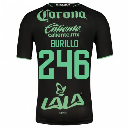 Kandiny Kinder Juan Burillo #246 Schwarz Auswärtstrikot Trikot 2023/24 T-Shirt