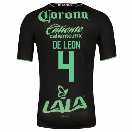 Kandiny Kinder Lourdes De León #4 Schwarz Auswärtstrikot Trikot 2023/24 T-Shirt