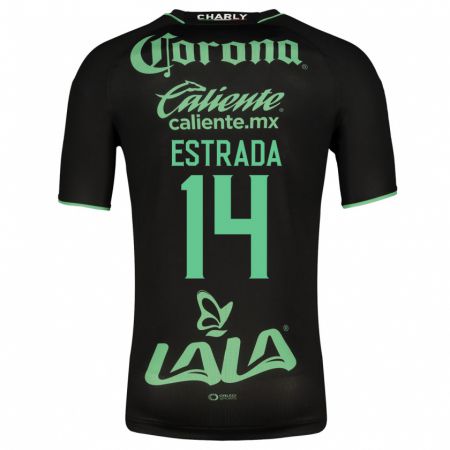 Kandiny Kinder Katia Estrada #14 Schwarz Auswärtstrikot Trikot 2023/24 T-Shirt