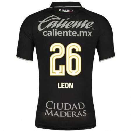 Kandiny Kinder Armando León #26 Schwarz Auswärtstrikot Trikot 2023/24 T-Shirt