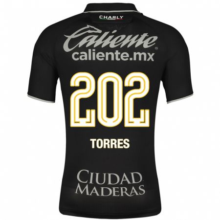 Kandiny Kinder Erick Torres #202 Schwarz Auswärtstrikot Trikot 2023/24 T-Shirt
