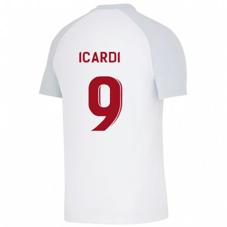Kandiny Kinder Mauro Icardi #9 Weiß Auswärtstrikot Trikot 2023/24 T-Shirt