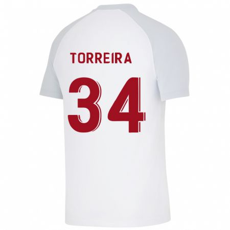 Kandiny Kinder Lucas Torreira #34 Weiß Auswärtstrikot Trikot 2023/24 T-Shirt