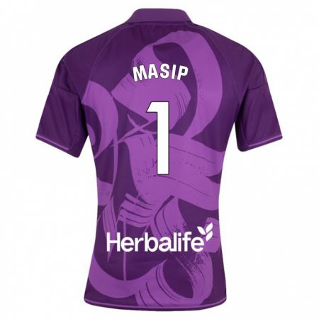 Kandiny Kinder Jordi Masip #1 Violett Auswärtstrikot Trikot 2023/24 T-Shirt