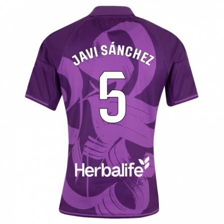 Kandiny Kinder Javi Sánchez #5 Violett Auswärtstrikot Trikot 2023/24 T-Shirt