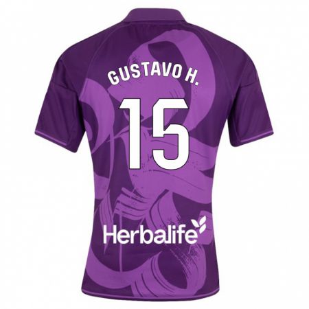 Kandiny Kinder Gustavo Henrique #15 Violett Auswärtstrikot Trikot 2023/24 T-Shirt