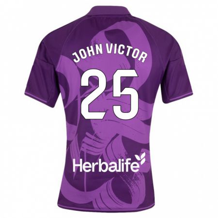 Kandiny Kinder John Victor #25 Violett Auswärtstrikot Trikot 2023/24 T-Shirt