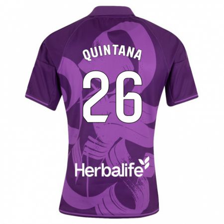 Kandiny Kinder Alberto Quintana #26 Violett Auswärtstrikot Trikot 2023/24 T-Shirt