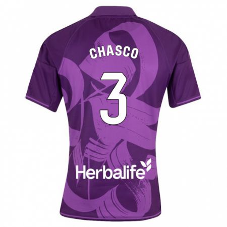 Kandiny Kinder Raúl Chasco #3 Violett Auswärtstrikot Trikot 2023/24 T-Shirt