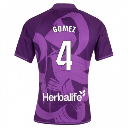 Kandiny Kinder Adrián Gómez #4 Violett Auswärtstrikot Trikot 2023/24 T-Shirt