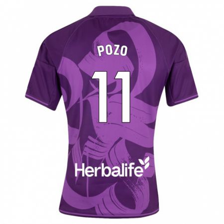 Kandiny Kinder Manuel Pozo #11 Violett Auswärtstrikot Trikot 2023/24 T-Shirt