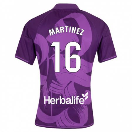 Kandiny Kinder Jesús Martínez #16 Violett Auswärtstrikot Trikot 2023/24 T-Shirt