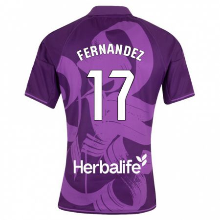 Kandiny Kinder Dani Fernández #17 Violett Auswärtstrikot Trikot 2023/24 T-Shirt