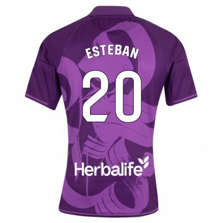 Kandiny Kinder Sergio Esteban #20 Violett Auswärtstrikot Trikot 2023/24 T-Shirt