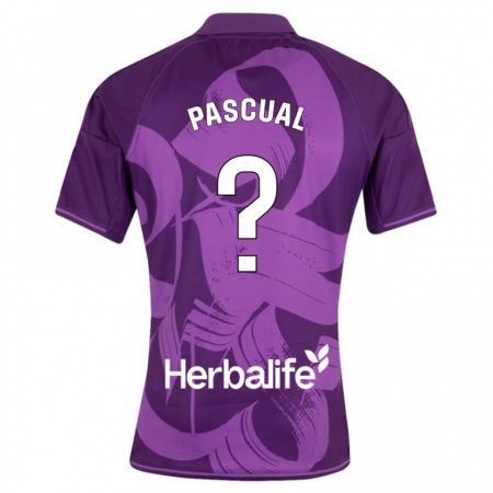 Kandiny Kinder Adrián Pascual #0 Violett Auswärtstrikot Trikot 2023/24 T-Shirt