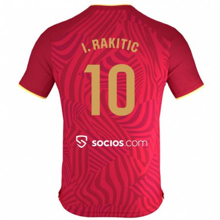 Kandiny Kinder Ivan Rakitic #10 Rot Auswärtstrikot Trikot 2023/24 T-Shirt