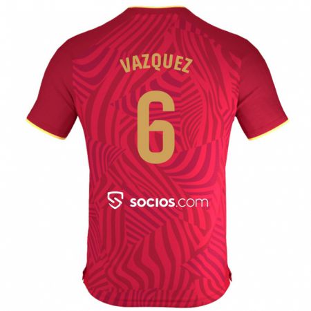 Kandiny Kinder Manolo Vázquez #6 Rot Auswärtstrikot Trikot 2023/24 T-Shirt
