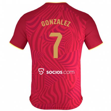 Kandiny Kinder Juan González #7 Rot Auswärtstrikot Trikot 2023/24 T-Shirt