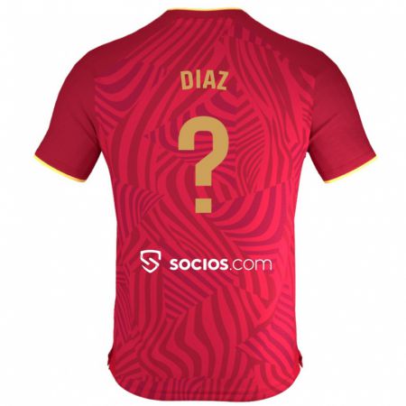 Kandiny Kinder Titi Díaz #0 Rot Auswärtstrikot Trikot 2023/24 T-Shirt