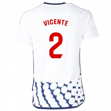 Kandiny Kinder David Vicente #2 Weiß Auswärtstrikot Trikot 2023/24 T-Shirt