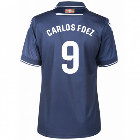 Kandiny Kinder Carlos Fernández #9 Marine Auswärtstrikot Trikot 2023/24 T-Shirt