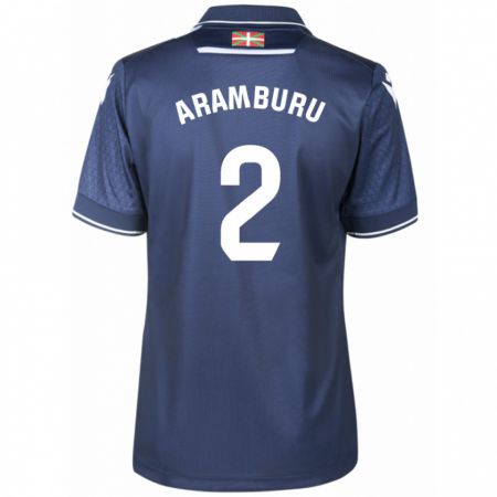 Kandiny Kinder Jon Aramburu #2 Marine Auswärtstrikot Trikot 2023/24 T-Shirt