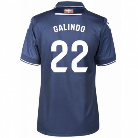 Kandiny Kinder Iker Galindo #22 Marine Auswärtstrikot Trikot 2023/24 T-Shirt