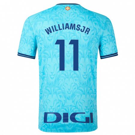 Kandiny Kinder Nico Williams #11 Himmelblau Auswärtstrikot Trikot 2023/24 T-Shirt