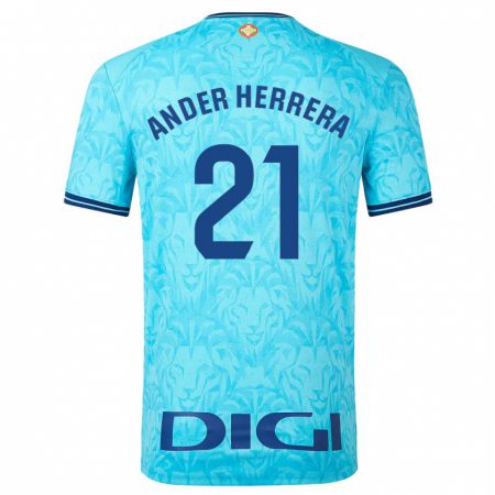 Kandiny Kinder Ander Herrera #21 Himmelblau Auswärtstrikot Trikot 2023/24 T-Shirt