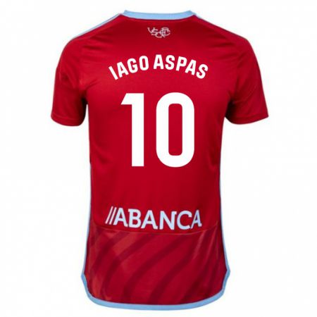 Kandiny Kinder Iago Aspas #10 Rot Auswärtstrikot Trikot 2023/24 T-Shirt