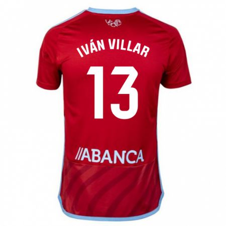Kandiny Kinder Iván Villar #13 Rot Auswärtstrikot Trikot 2023/24 T-Shirt