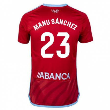 Kandiny Kinder Manu Sánchez #23 Rot Auswärtstrikot Trikot 2023/24 T-Shirt