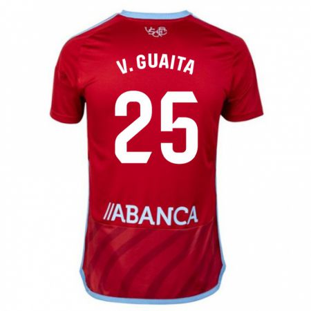 Kandiny Kinder Vicente Guaita #25 Rot Auswärtstrikot Trikot 2023/24 T-Shirt