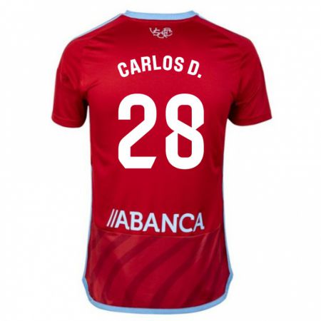 Kandiny Kinder Carlos Domínguez #28 Rot Auswärtstrikot Trikot 2023/24 T-Shirt