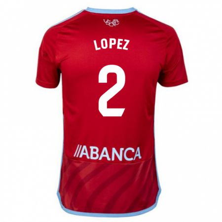 Kandiny Kinder Iván López #2 Rot Auswärtstrikot Trikot 2023/24 T-Shirt